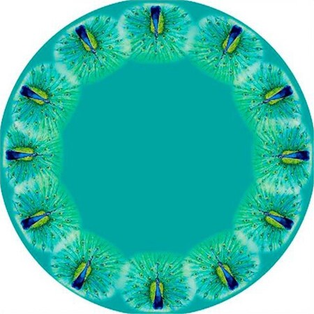Betsy Drake Betsy Drake TR758G 68 in. Peacock Round Table Cloth TR758G